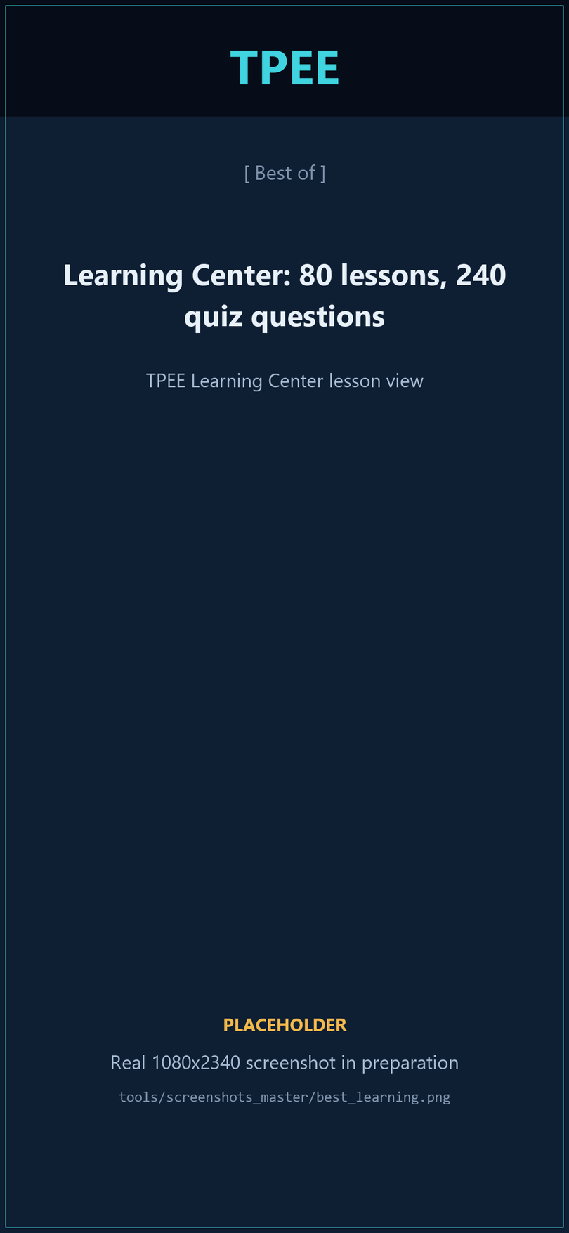 TPEE Learning Center lesson view